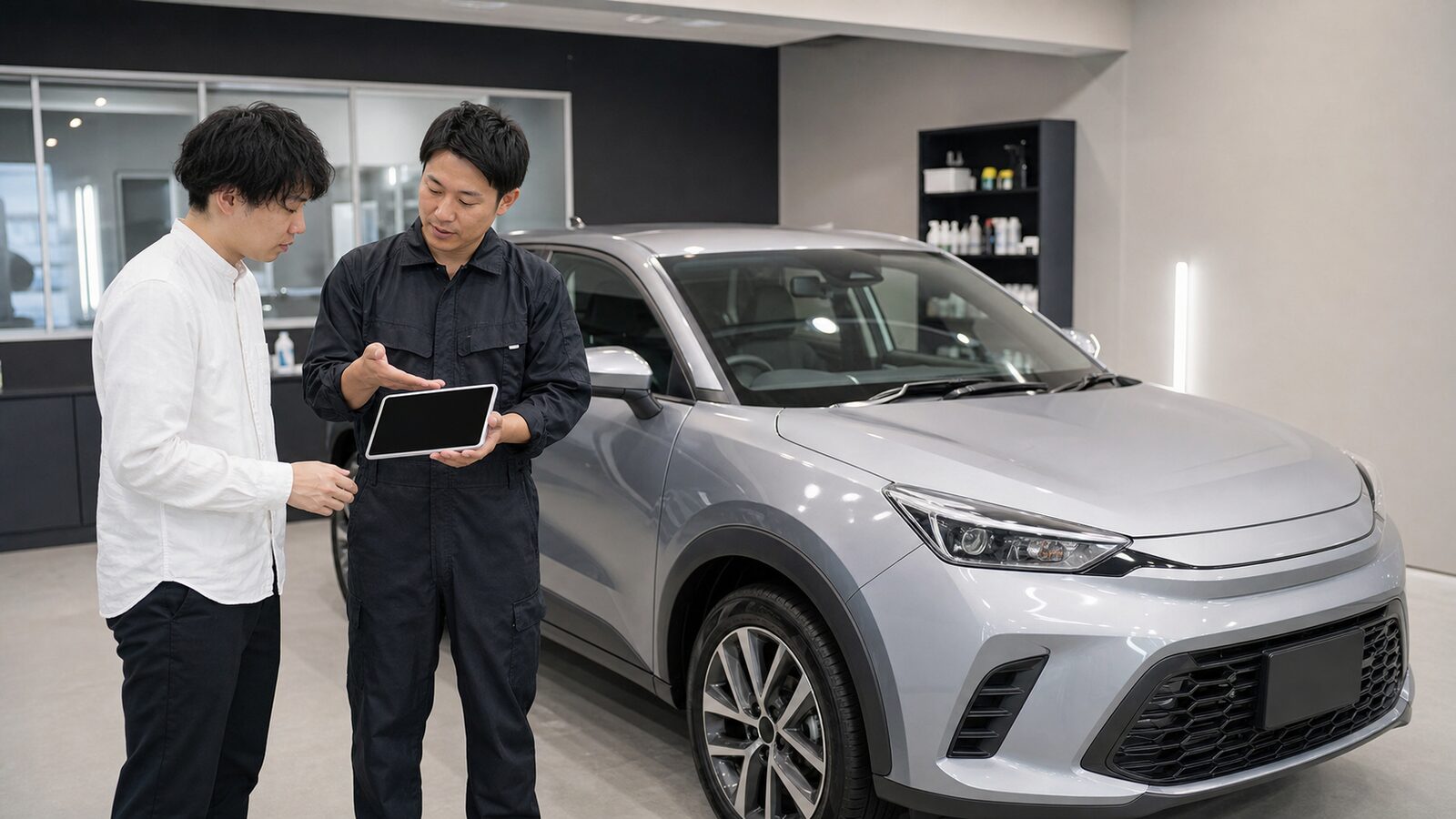 車の状態に合う施工を相談するイメージ